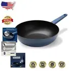 High Thermal Conductivity Wok Pan - 12” Nonstick Cookware in Bijou Blue