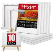 Stretched Canvas for Painting 11x14 Inch 10 Pack Blank Canvas -5/8 in Profile