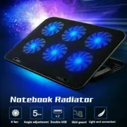 12-17 inch Laptop Cooling Pad 6 Fans Gaming Notebook Cooler LED Fan Dual USB Pad