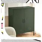 Buffet Sideboard Locker Metal Storage Adjustable Shelf Organizer Cabinet Green