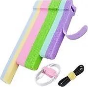 80pcs Cable Ties Reusable Macaron-inspired Color, Wire Ties, Cord Ties Cable Management for Electronics, Hook and Loop Cable Ties for Computer, 4, 6, 8 Inch Sizes with 6 Vibrant Colors