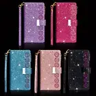 Bling Leather Zip Wallet 2in1 Frame Case Cover For Samsung Galaxy Z Fold3 4 5 6