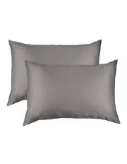 [Royal Comfort] Mulberry Silk Pillowcase Twin Pack (51x76cm) with Gift Box in Charcoal
