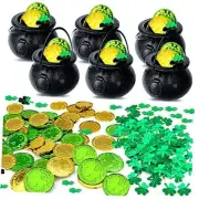 St Patricks Day Pot of Gold, 6 Candy Cauldron Kettles with 72 Plastic