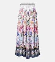 [Camilla] Camilla Crystal-embellished linen maxi skirt AU 8 multicoloured