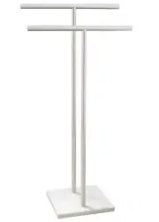 40 Inch Standing Towel Rack Double-T Shape Tall Bath Towel Sheet Holder with ...