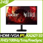 (福利品)ACER KA242Y E0 護眼螢幕(24型/FHD/100HZ/1MS/IPS)