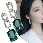 Geometric Diamond Emeralds Vintage Earrings Temperament Fashion Earrings Hot