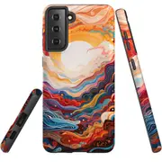 For Samsung Galaxy S21+ Plus Tough Protective Cover, Sunny Waves