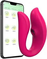 Clitoral Sucking Dildo Stimulator Sucking Vibrator with App Control, Clitoral G Spot Dildo Vibrator, 9 Modes Vibrating Clitoral Stimulator Massager Adult Sex Toy for Women Female Couple Sex Toy (Pink)