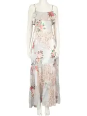 Floral Print Maxi Ruffle Dress