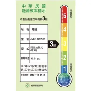 台灣日象12人份全316不鏽鋼電鍋 ZOER-TOP12H （台中可面交）