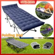 Outdoor Folding Camping Bed Cot Sleeping Heavy Duty Rollaway Travel Mattress US