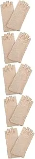 [HANABASS] 5 Pairs Women's Driving Gloves Uv Protection Half Finger Gloves for Winter Manicure Sunlight Blocking Sports Cycling