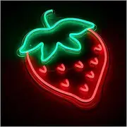 Hanging Art Neon Signs LED Neon Lights Strawberry Flexible Shop Bar Sign USB Powered for Party Room Wedding Wall Decoration (Color : Green+Red)