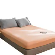 Nevenka Cotton Sheets Mattress Dustproof Protective Cover Fabric Bedding-MelonOrange