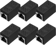 uxcell 6 Pack RJ45 Ethernet Coupler, Female to Female Cat6 Coupler Ethernet Extension Adapter Network Connector for Cat8/Cat7/Cat6/Cat5e/Cat5,Black