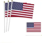 4th of July Flag Decorations - 10 Pack USA Hand Held Flag American Small Mini Flag American Stick Flags, Party Supplies for Independence Day,Memorial Day,Veterans Day