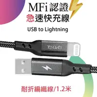 在飛比找momo購物網優惠-【TENGWEI】MFi蘋果認證急速快充線 PD線 USB 