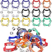 Half Moon Tambourine 30 PCS Tambourine with Bells Plastic Tambourines for Children Hand Held Baby Tambourine with 4 Bells Percussion Instruments for Adults, Kids, Toddlers Home School Party Uses