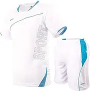 [Generic] Mens Fitness Quick Dry Suits Tuxedos Fast Drying Short Sleeve T-Shirt, Elastic Short Pants Sports Suit for Men Gym Beach Sets Summer Lounging Sport Workout Running Shorts Suit