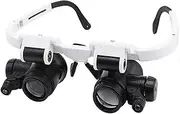 Magnifier Glasses 8X 15X 23X Led Light Glasses, Head Wearing Double Eyepieces Magnifying Loupe with LED Light, for Reading Eyelashes Extension Tattoo Jeweler Repairing (1 pcs)