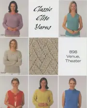 CEY Classic Elite Yarns KNITTING PATTERN 898 Venue, Theater Tops, Vest, Cardigan