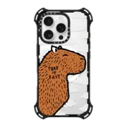 iPhone 16 Pro Bounce Case MagSafe Compatible Transparent Capybara Clouds "Take It Easy"
