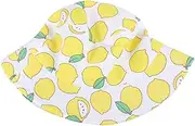 [TOVINANNA] Summer Beach Foldable Sun Hat for Outdoor Sun Protection Cap with Lemon Pattern Casual Style for Little White Lightweight Design