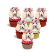 24x Poodle Cupcake Toppers