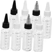 CIYODO 8 pcs Transparent Squeeze Bottles with Graduated Scale for Essential Oils Hair Dyes and Liquids Refillable DIY Applicator for Easy Dispensing and Accurate Measurement