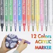12 Colours Outline Markers Pens Writing Drawing Highlighter Card School DIY Set