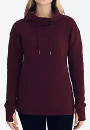 New Kirkland Signature Ladies’ Mock Neck Pullover Extra Large XL Burgundy