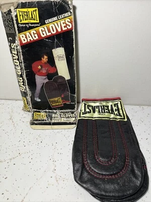 Vintage EVERLASTING Leather Weighted Speed Bag Training Gloves/Top Grain 4308 A2