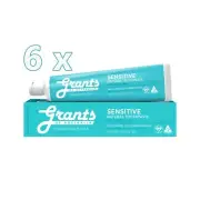 6 x Grants Of Australia Natural Toothpaste Sensitive with Xylitol & Mint 100g
