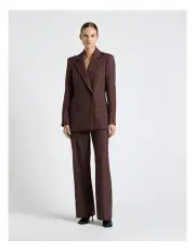 [Cue] European Prince Of Wales Check Blazer in Plum