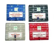 Lot of 4 Boxes of Satya Dragons, W Sage, Palo Santo Incense Cones: 3 x 12 Cones