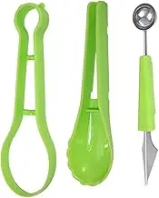 Fruit Carving Tools,Double Sided Watermelon Cutter Fruit Carving Tools Set - Stainless Steel Pumpkin Carving Kit, Watermelon Baller Scoop Set for Fruit Slicer Dig Pulp Separator