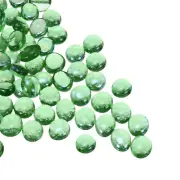 Ceramics Beads, Flat Ceramics Green Iridescent 0.67 to 0.75 Inch Pebbles