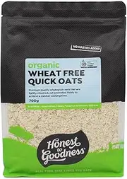 Honest to Goodness, Organic Wheat Free Quick Oats, 700 grams - Sustainably grown and 100% organic, pure wholegrain quick oats. Incredibly nutritious and versatile.