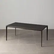 Minimalist Dining Table 1.8 m Premium Porcelain Black Sandstone/Bronze