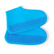Shoe Cover Waterproof Silicone Non Slip Rain Water Rubber Foot Boot Overshoe - Blue