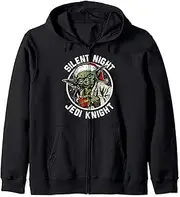 [STAR WARS] Christmas Yoda Silent Night Jedi Knight Zip Hoodie