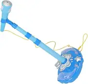 Ipetboom Kids Microphone Toy Karaoke Machine Mic Toy with Adjustable Stand Microphones Music Sing Musical Toy with Flashing Stage Lights Without Battery Blue