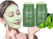 Poreless Deep Cleanse Mask Stick, Green Tea Purifying Clay Stick Mask, Face Moisturizes Oil Control, Deep Clean Pore, Improves Skin,for All Skin Types Men Women(2Pcs Green Tea)