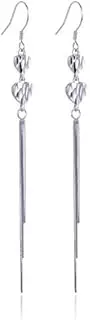 MAYJAI Sterling silver love heart long tassel ear stylk temperament sweet earrings ladies
