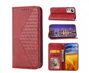 Compatible with Xiaomi 12T Magnetic Flip Case, Premium PU Leather Case with Card Holder Wallet - Red