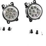 SILILAN 2Pcs Fit for 2008 Focus Fit for Suzuki Swift Fit for Opel Modified 9LED Fog Light Assembly Front Bumper Halogen Lamp(LED Left and Right)