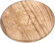 HOLIDYOYO Wooden Divination Board Wood Astrology Divination Accessory Tabletop Astrology Plate Dowsing Divination Board
