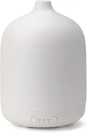 Ceramic Essential Oil Diffusers for Home, Decorative Bedroom Aromatherapy Scent Air Diffuser Ultrasonic Aroma Defusers 250ml with Timed-White